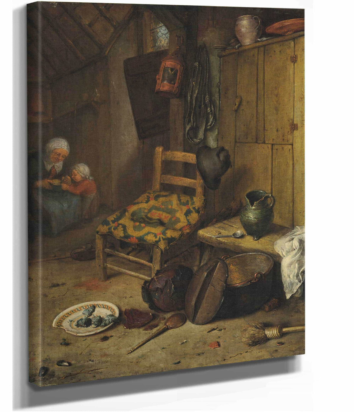 A Kitchen Interior With A Mother And Child by Adriaen Van Ostade