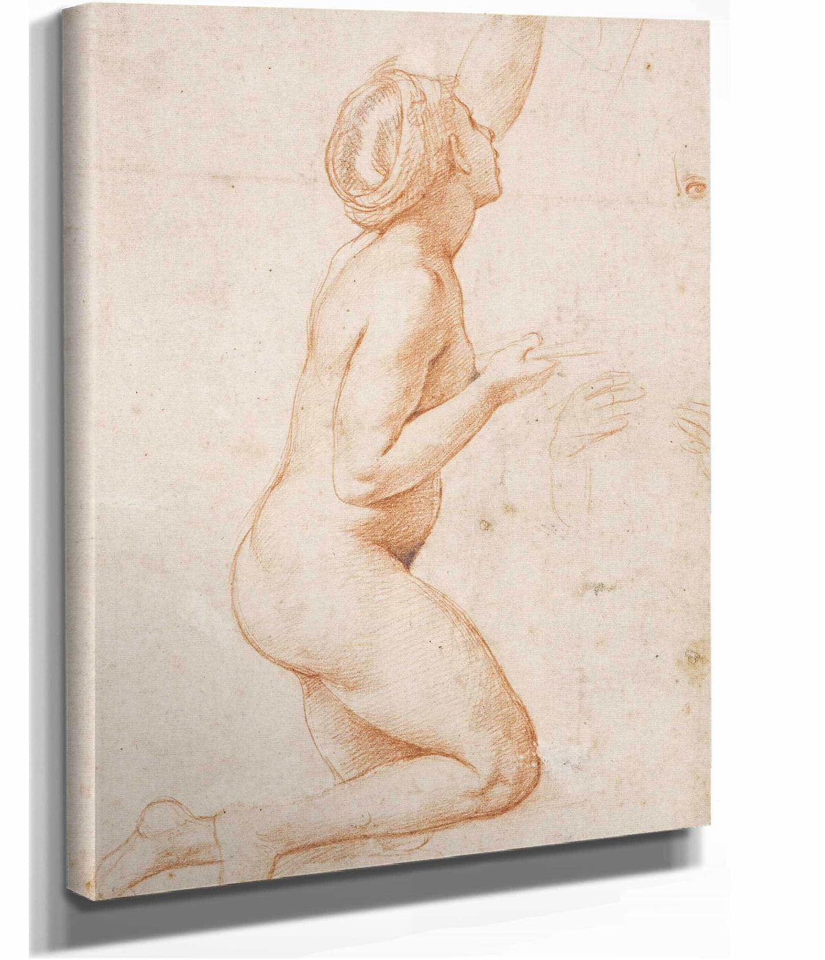 A Kneeling Nude Woman With Her Left Arm Raised by Raphael