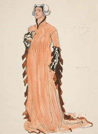 A Lady Costume Sketch For Henry Irvings Planned Production Of King Richard Ii by Edwin Austin Abbey