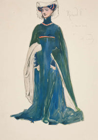 A Lady Costume Sketch For Henry Irvings Planned Production Of King Richard Ii by Edwin Austin Abbey