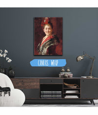 A Lady In A Fur Lined Cape by Gustave Jean Jacquet