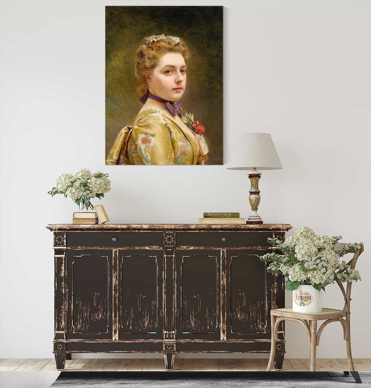 A Lady In A Golden Gown by Gustave Jean Jacquet