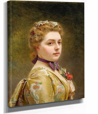 A Lady In A Golden Gown by Gustave Jean Jacquet