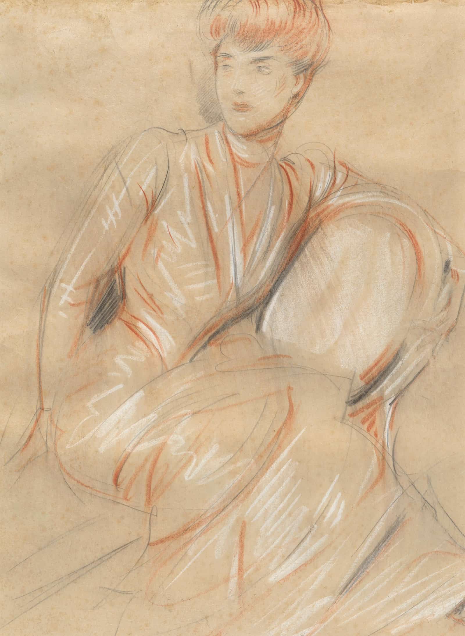 A Lady Seated On A Chair by Paul Cesar Helleu