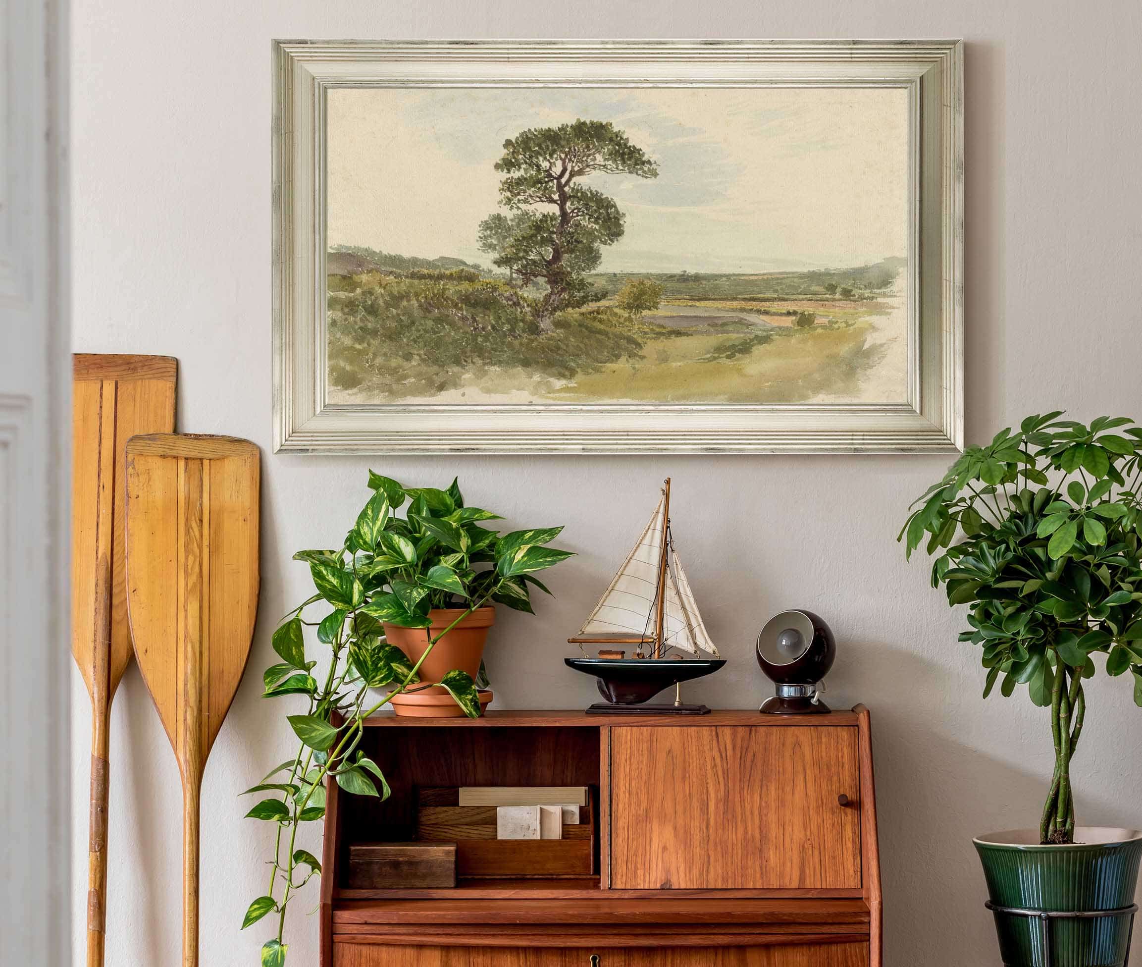 A Landscape In Snowdonia With A Tree In The Foreground by John Linnell