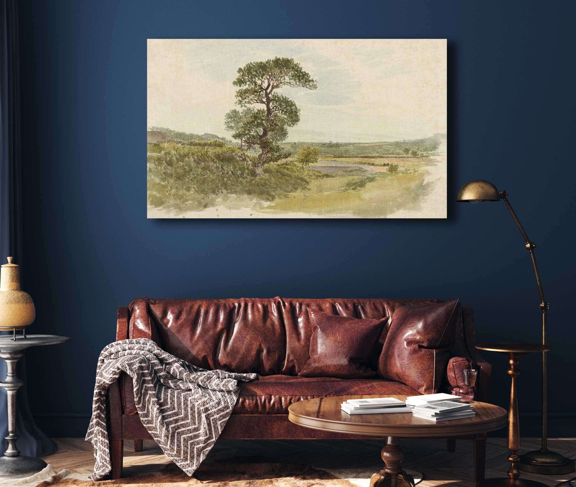 A Landscape In Snowdonia With A Tree In The Foreground by John Linnell