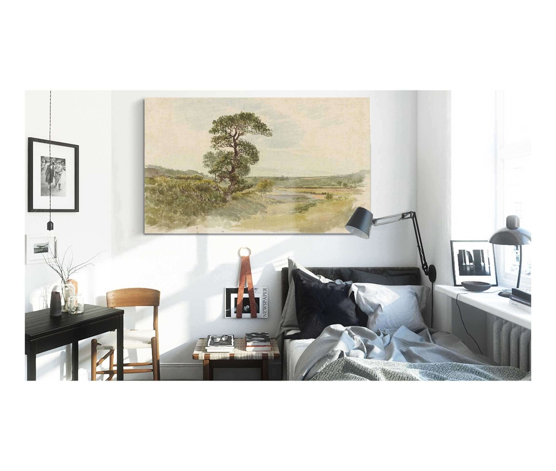 A Landscape In Snowdonia With A Tree In The Foreground by John Linnell