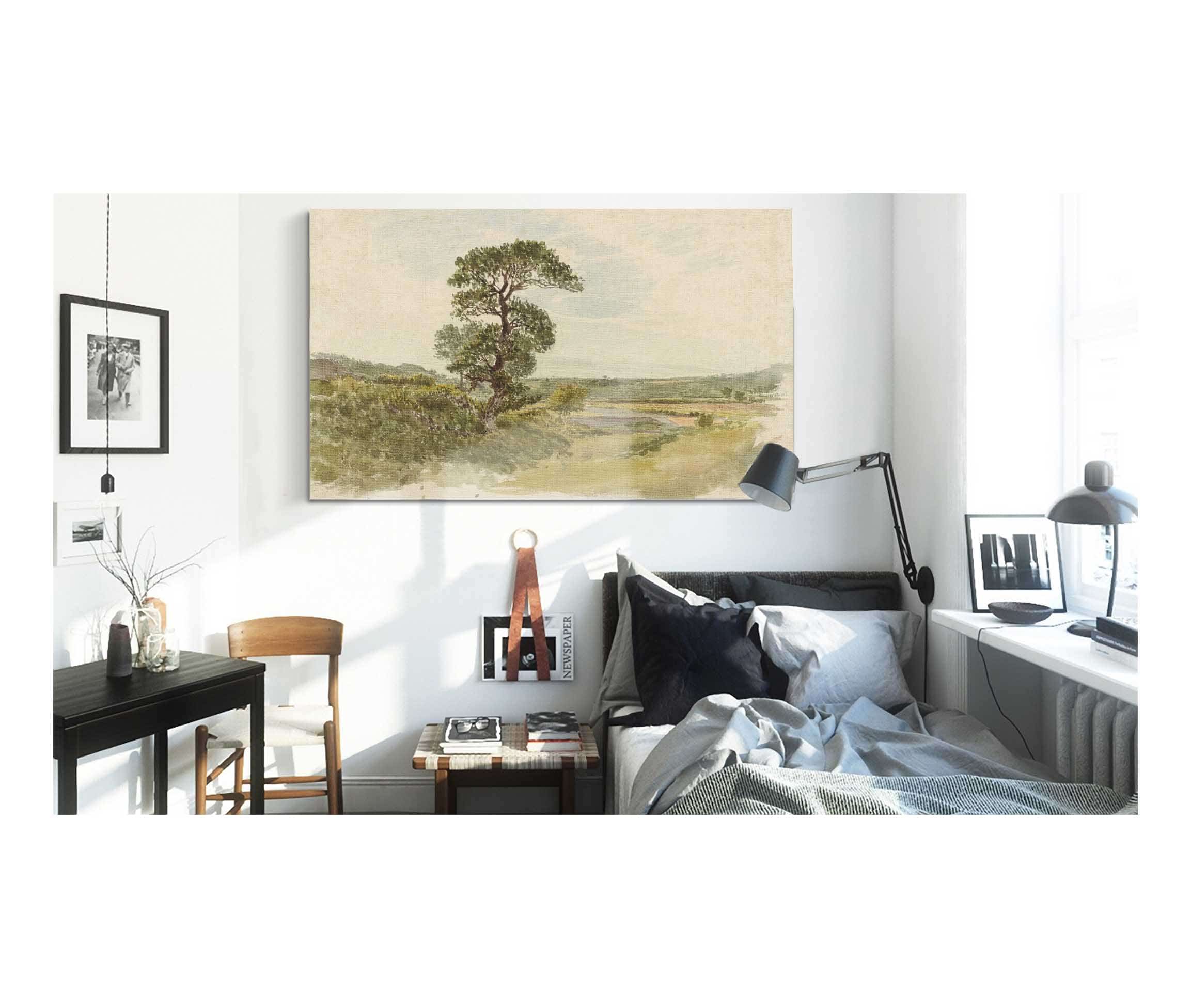 A Landscape In Snowdonia With A Tree In The Foreground by John Linnell