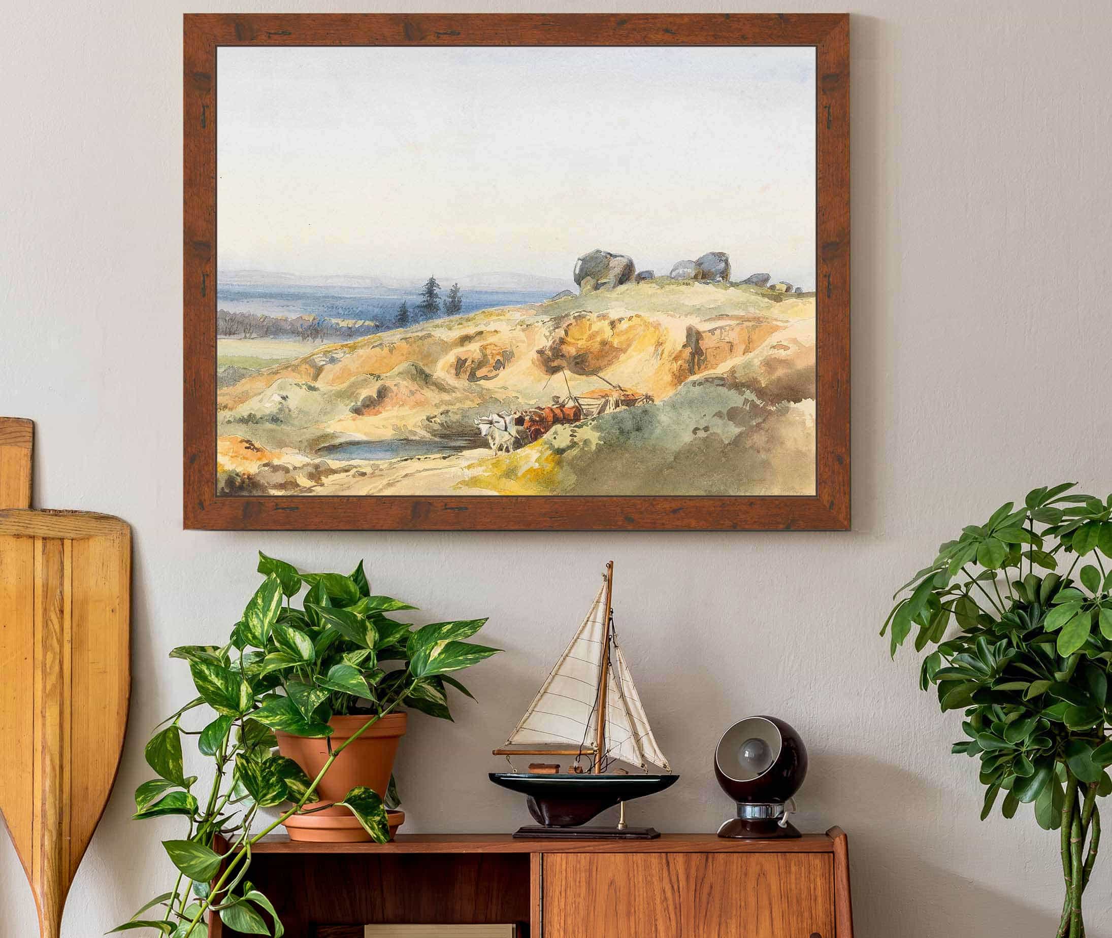 A Landscape With A Narrow Path And An Oxcart by Edward Theodore Compton
