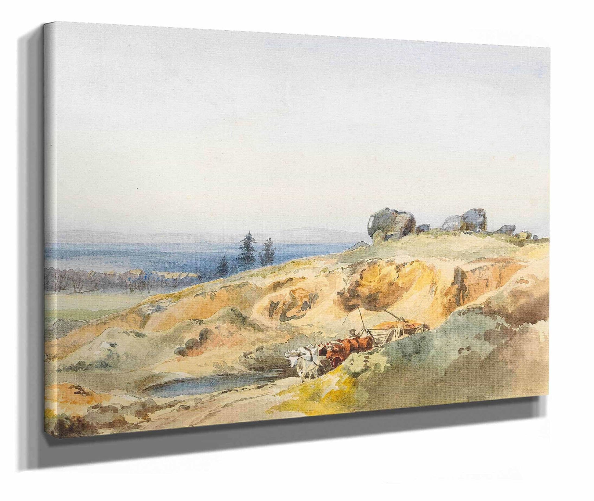 A Landscape With A Narrow Path And An Oxcart by Edward Theodore Compton
