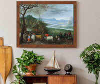 A Landscape With Herdsmen Driving Cattle To A Village by Jan Brueghel The Elder