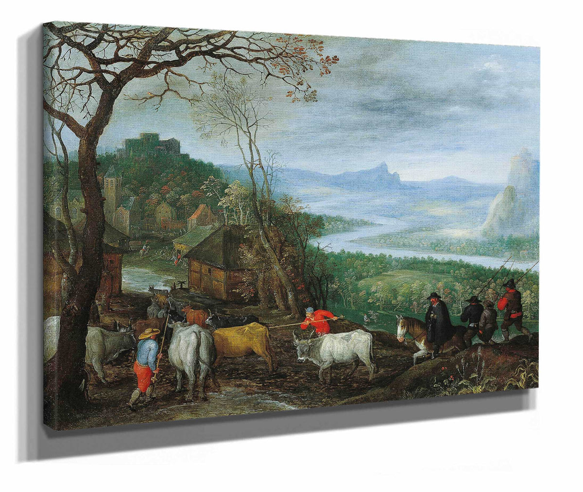 A Landscape With Herdsmen Driving Cattle To A Village by Jan Brueghel The Elder