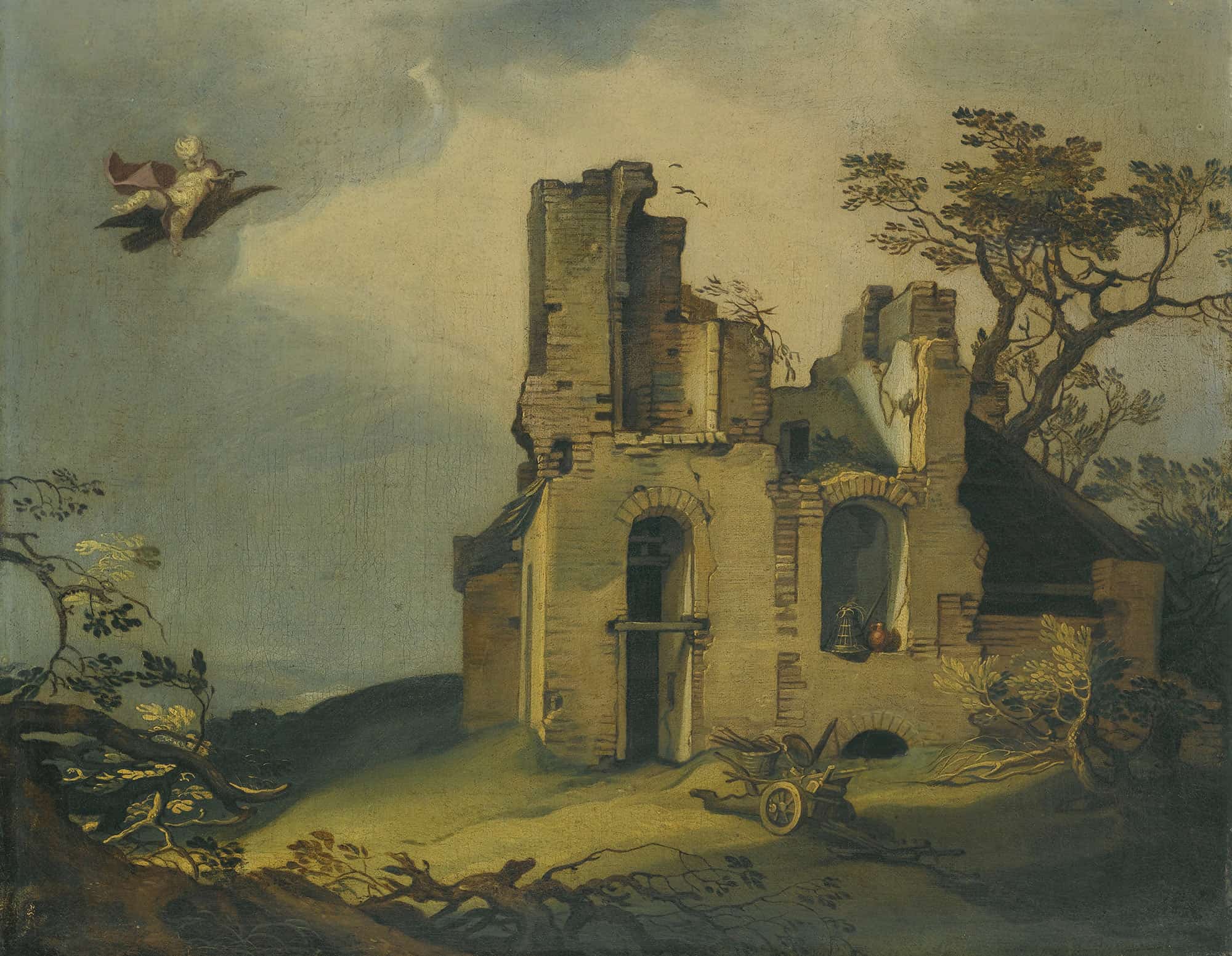 A Landscape With Ruins With The Rape Of Ganymede by Abraham Bloemaert