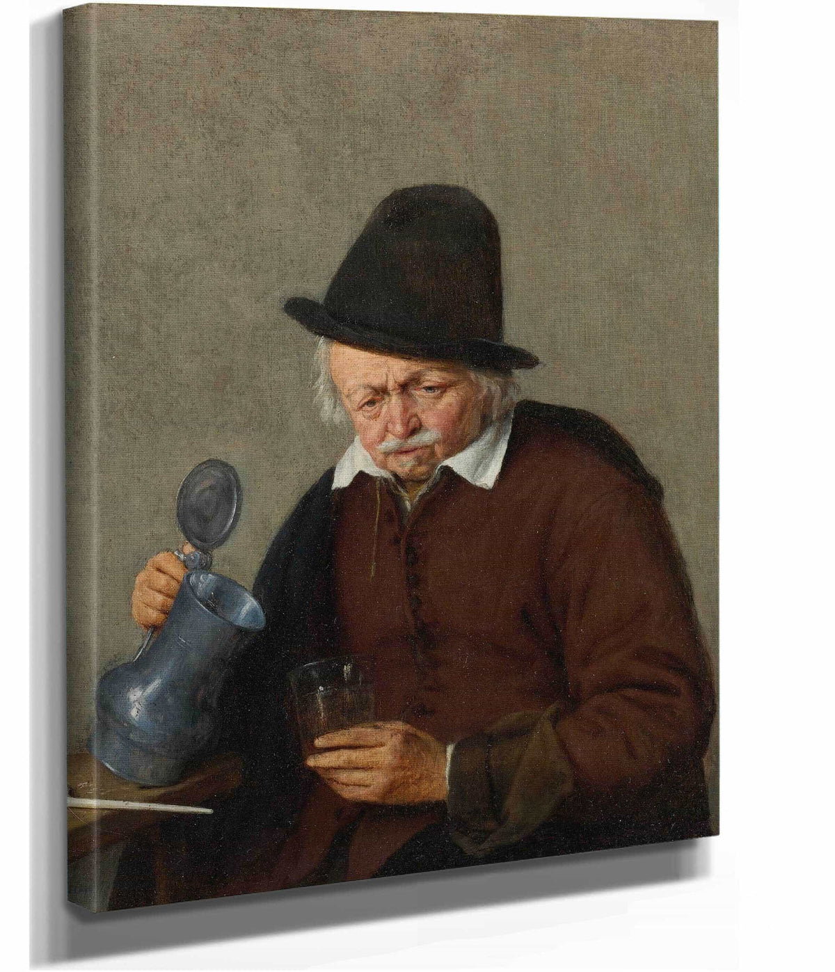A Man Holding A Tankard And A Glass by Adriaen Van Ostade