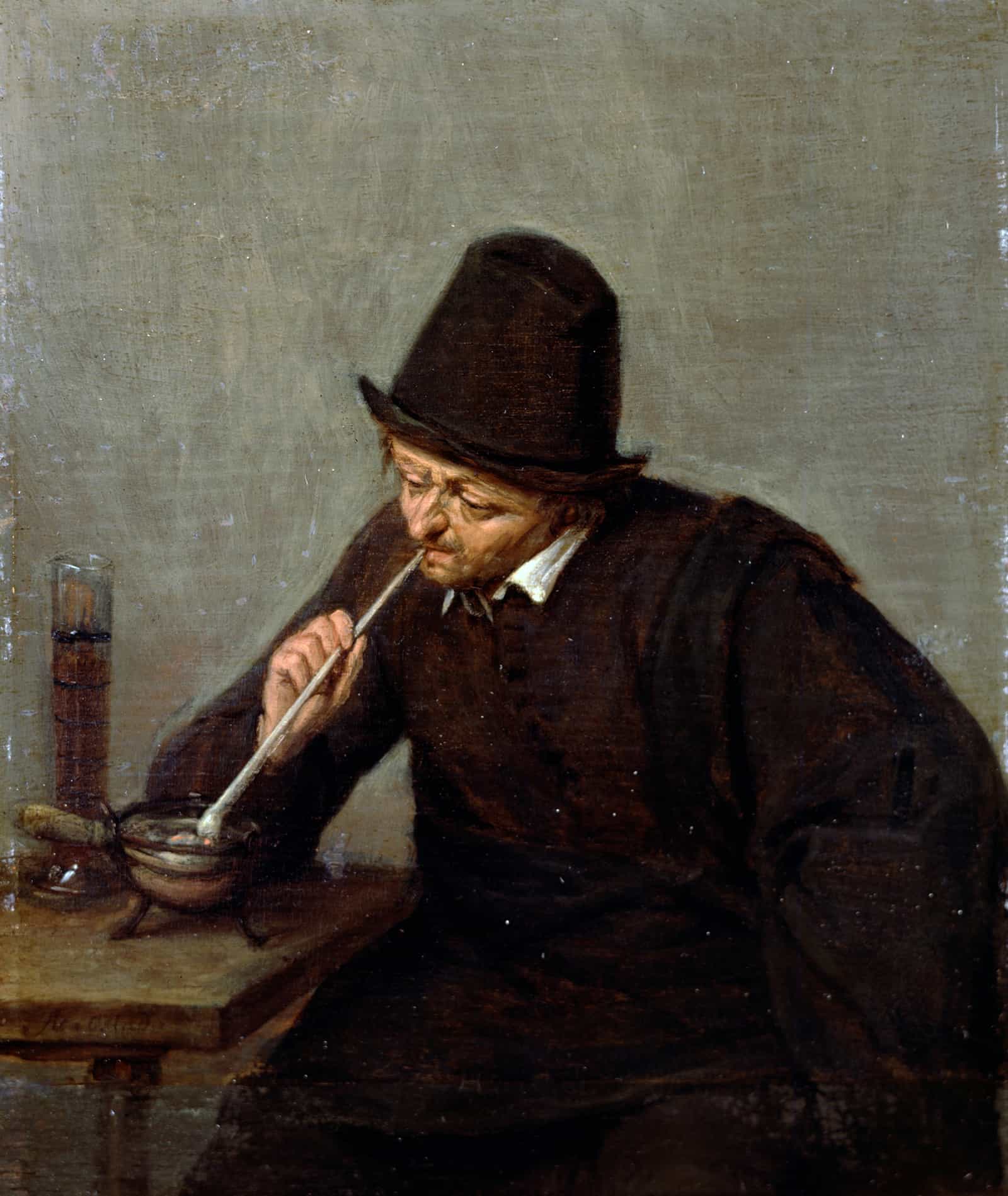 A Man Smoking by Adriaen Van Ostade