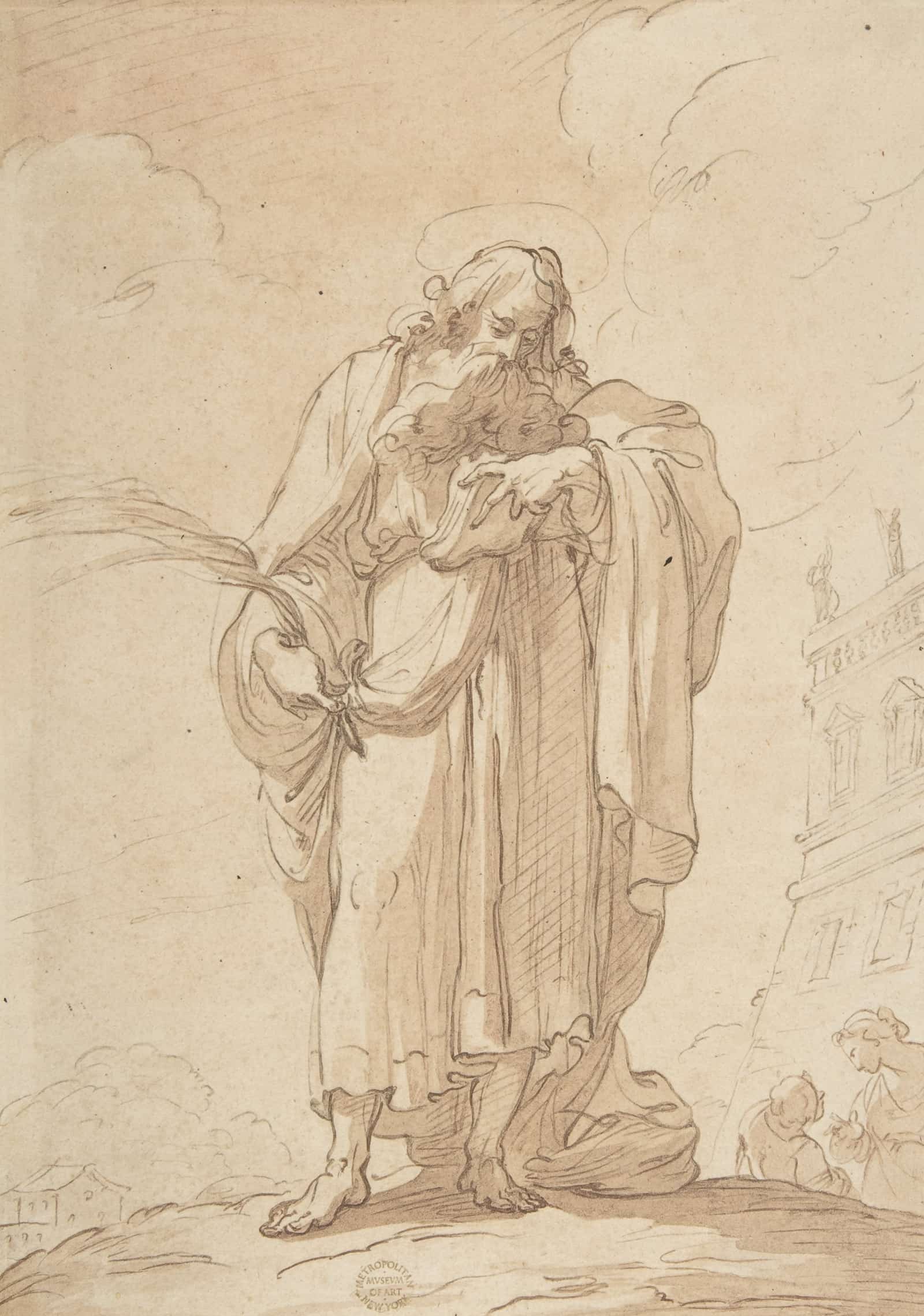 A Martyr Saint Reading   by Gaetano Gandolfi