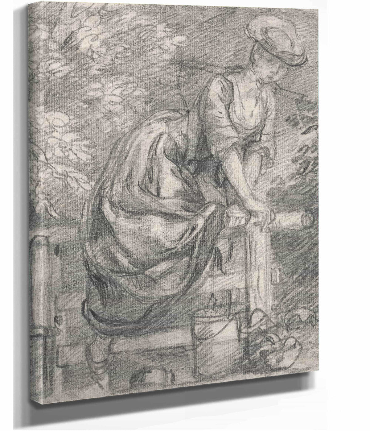 A Milkmaid Climbing A Stile by Thomas Gainsborough