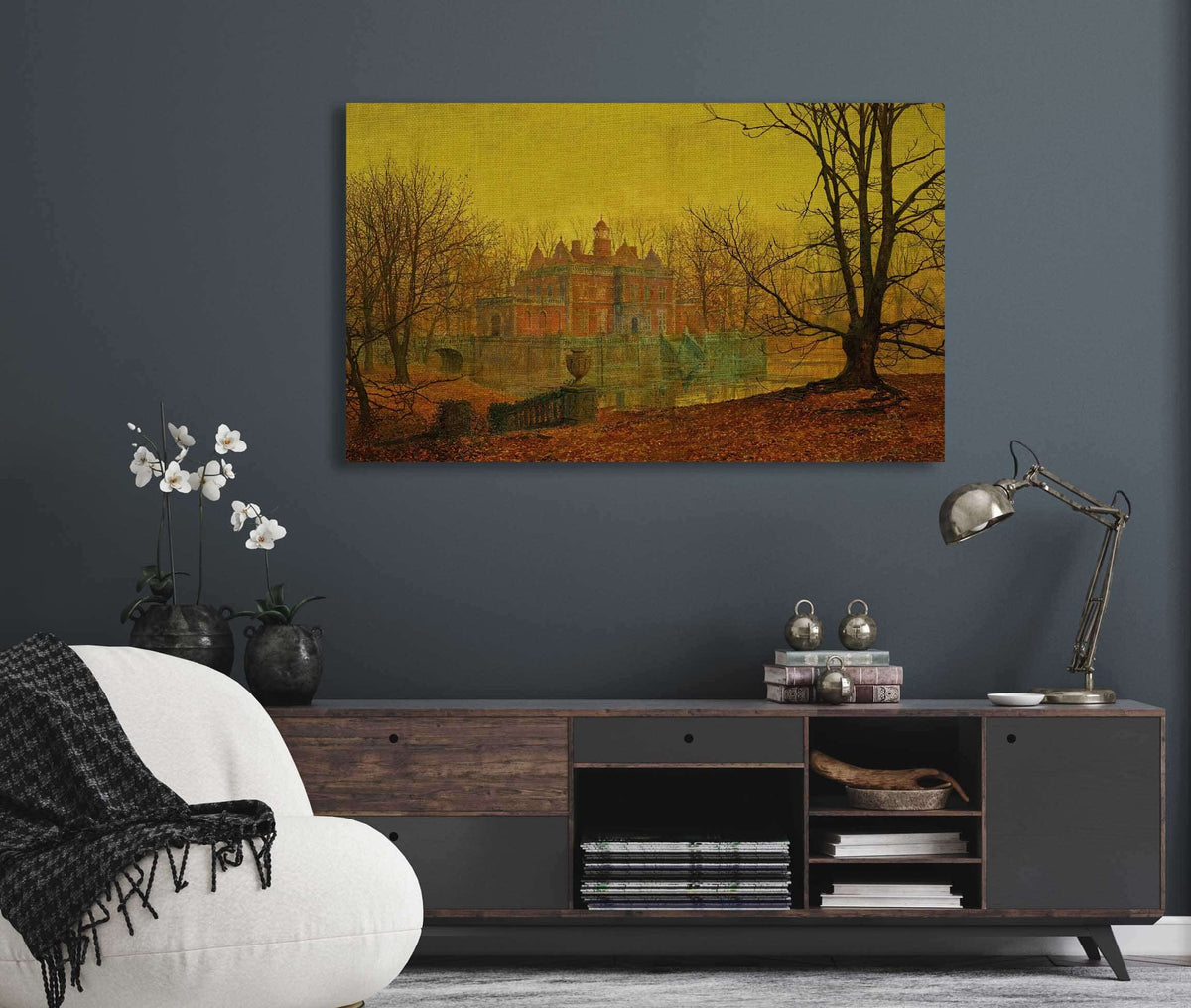 A Moated Yorkshire Home by John Atkinson Grimshaw