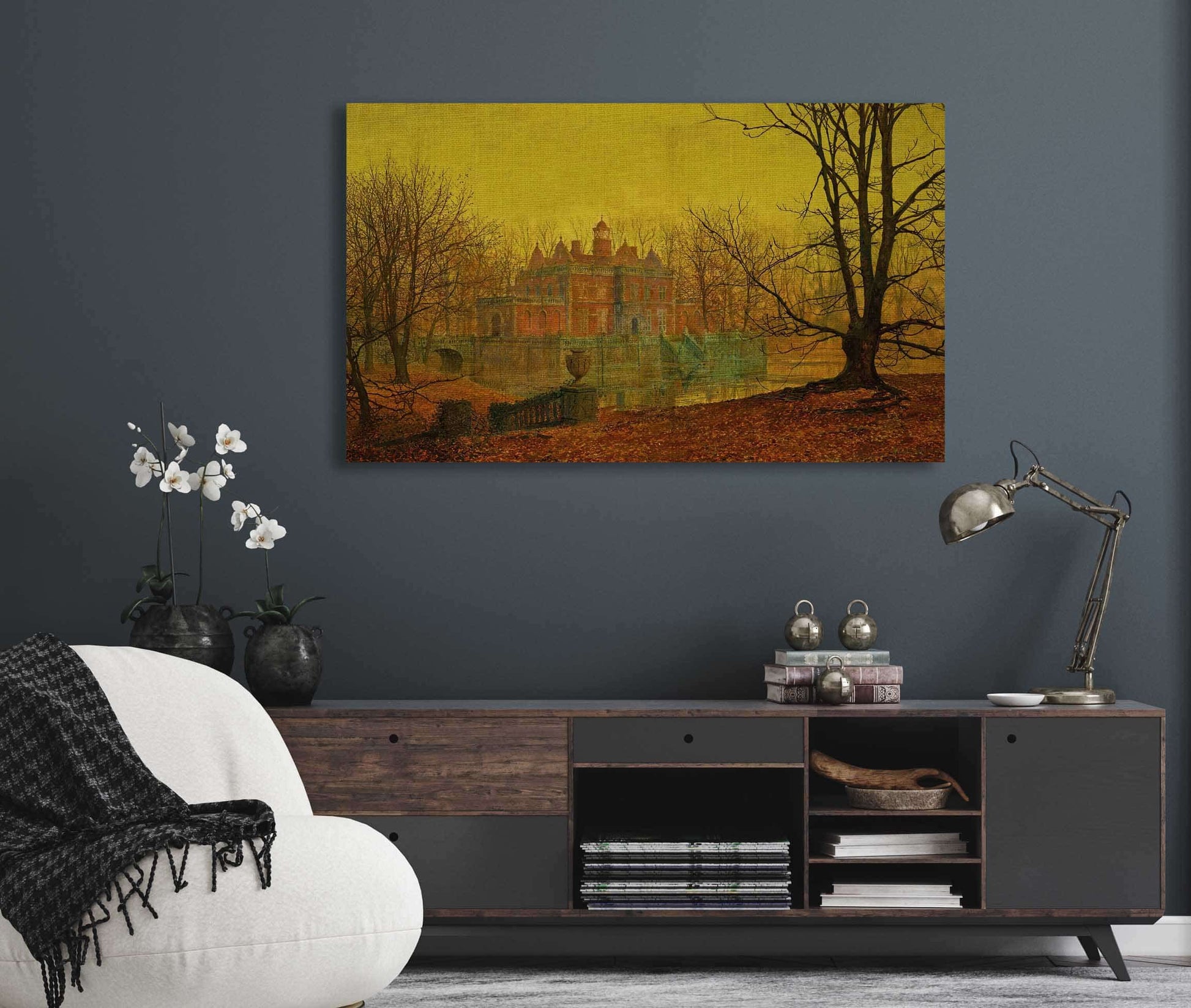 A Moated Yorkshire Home by John Atkinson Grimshaw