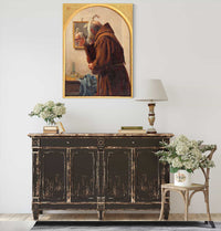 A Monk Examines Himself In A Mirror by Carl Bloch