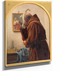 A Monk Examines Himself In A Mirror by Carl Bloch