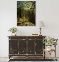 A Moonlit Street by John Atkinson Grimshaw