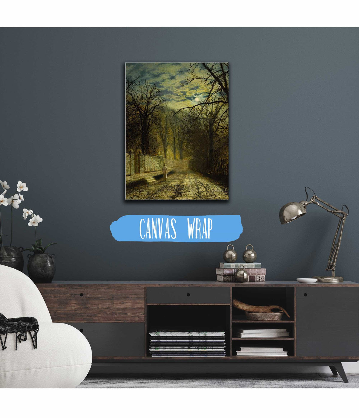 A Moonlit Street by John Atkinson Grimshaw