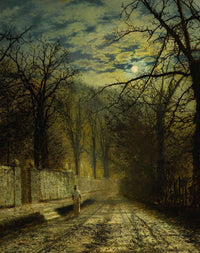 A Moonlit Street by John Atkinson Grimshaw
