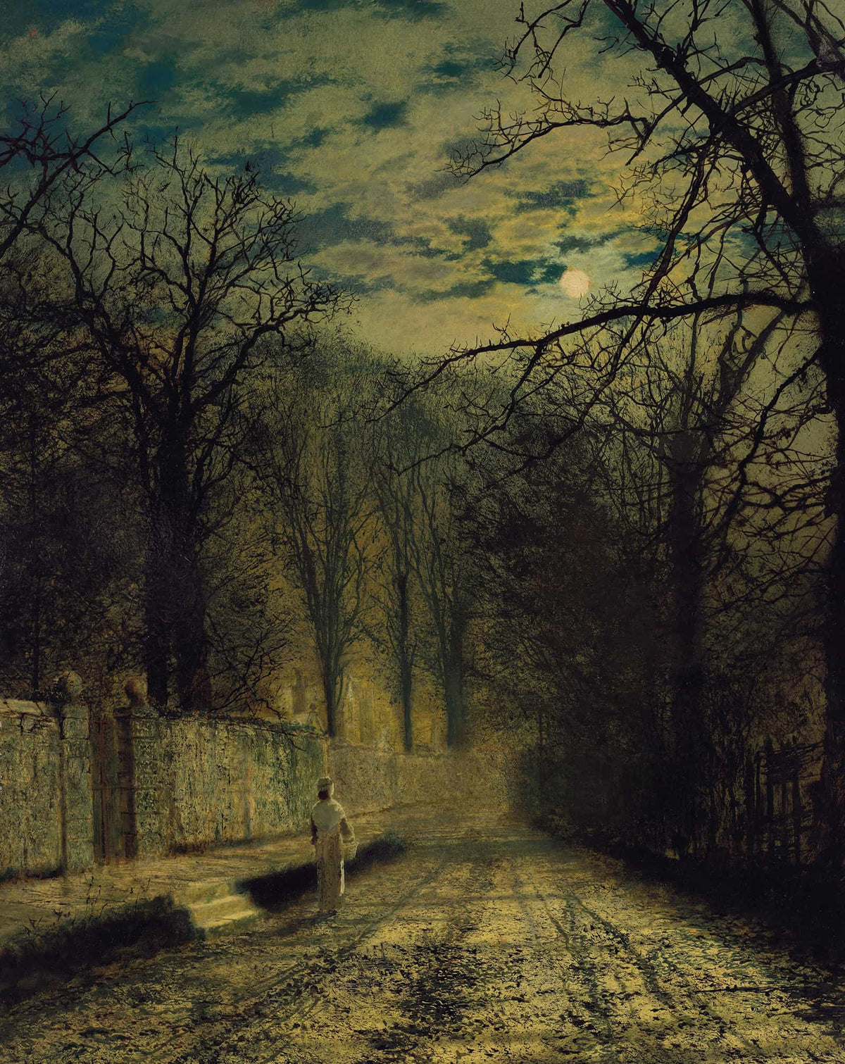 A Moonlit Street by John Atkinson Grimshaw