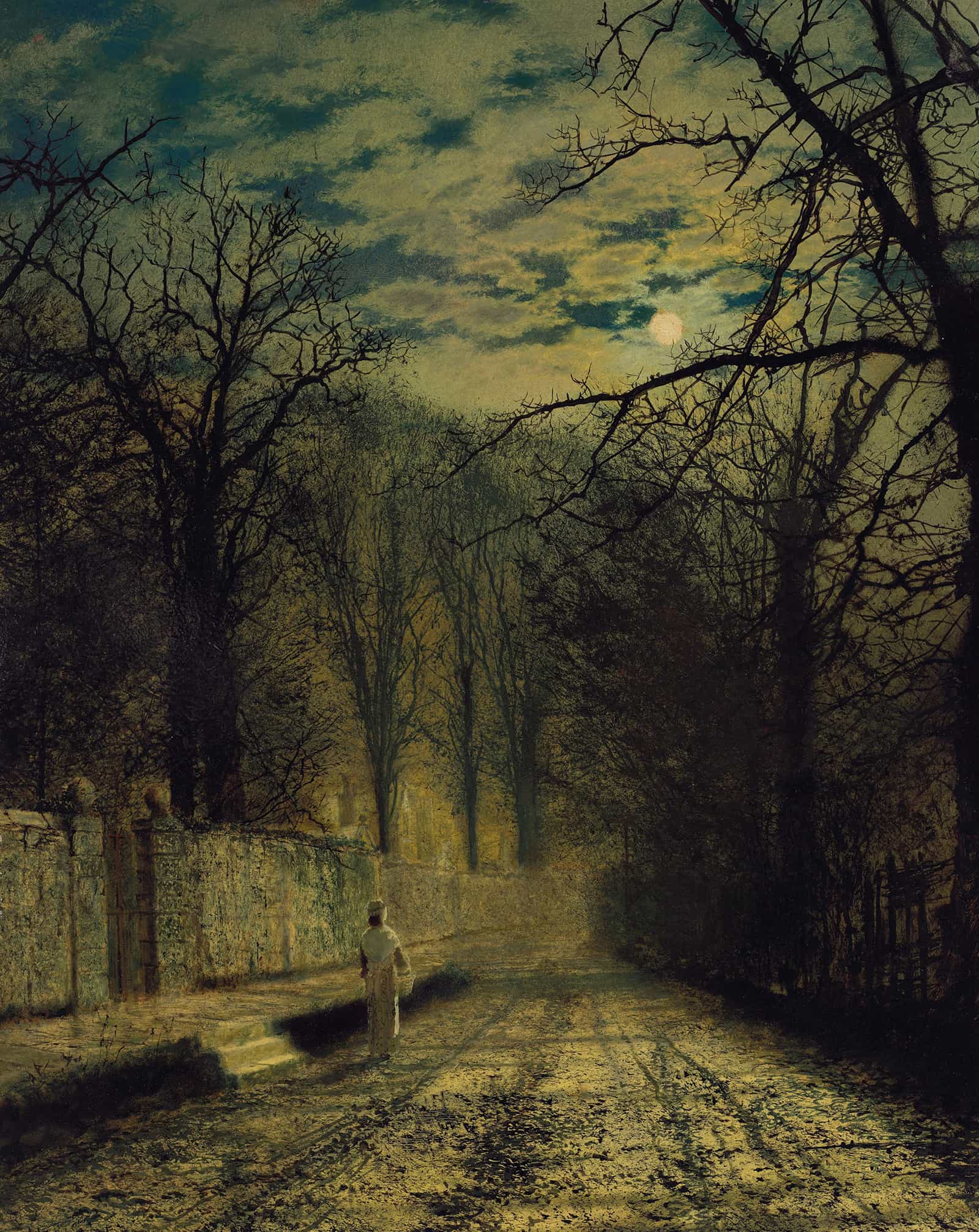 A Moonlit Street by John Atkinson Grimshaw