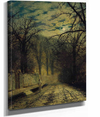 A Moonlit Street by John Atkinson Grimshaw