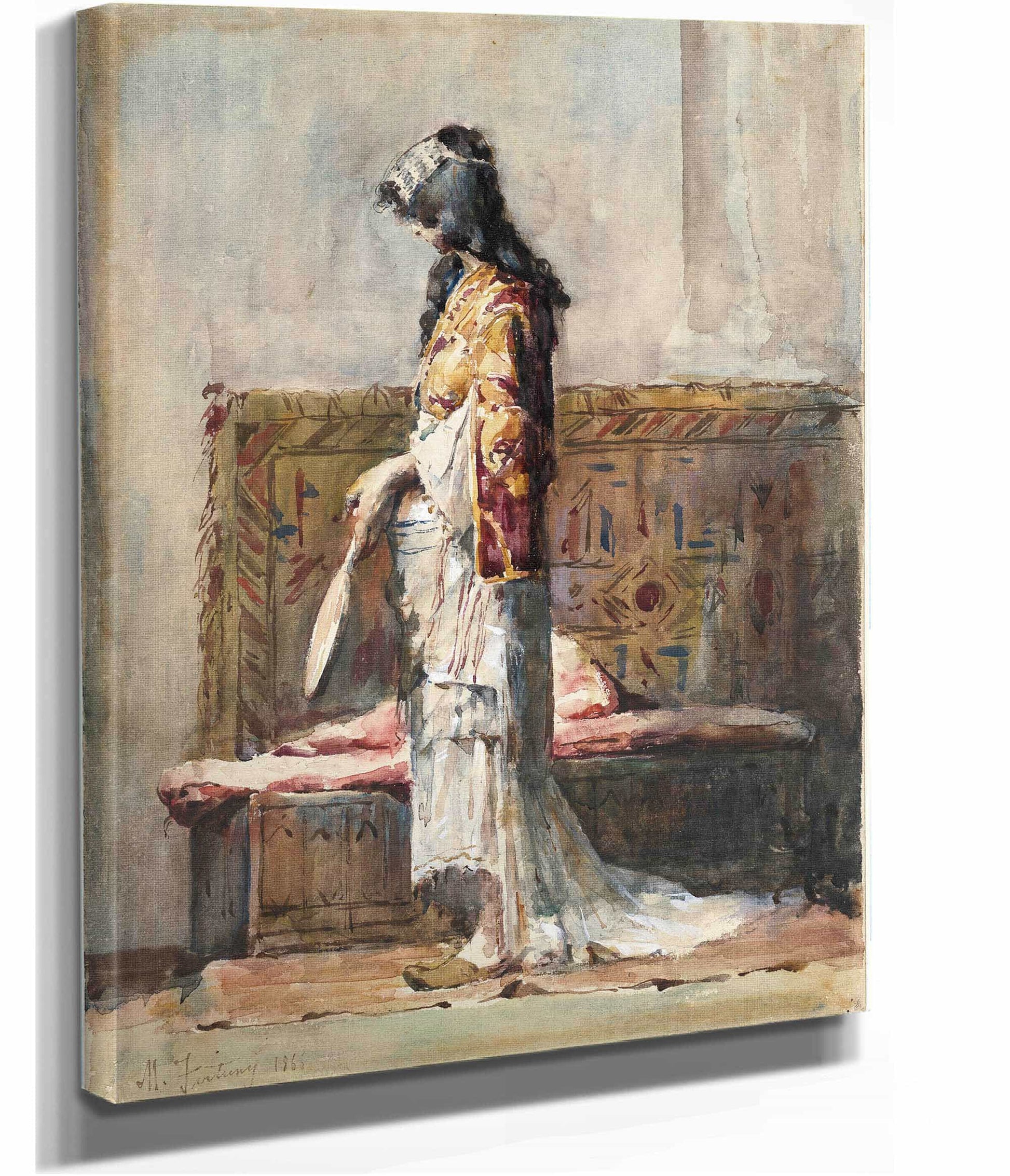 A Moroccan Woman In Traditional Dress by Mariano Fortuny Marsal