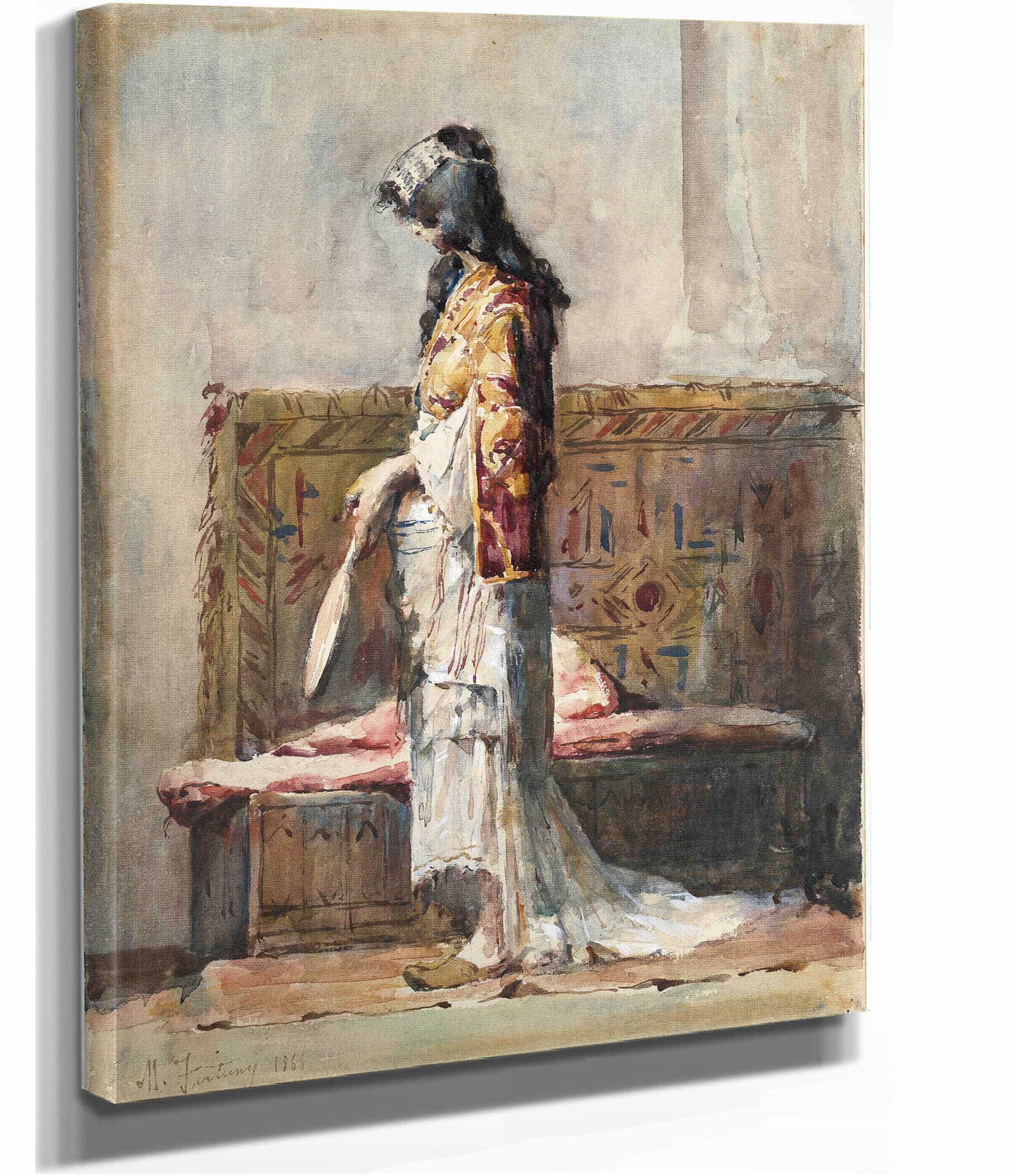A Moroccan Woman In Traditional Dress by Mariano Fortuny Marsal