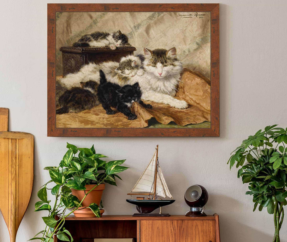 A Mother And Her Kittens by Henriette Ronner Knip