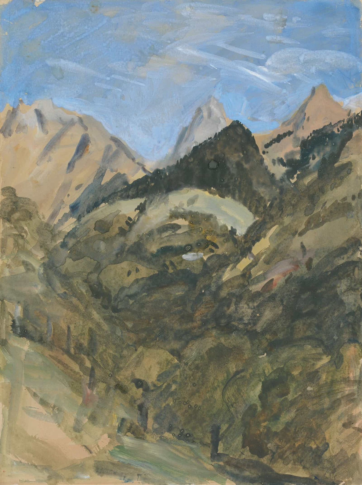 A Mountain View by Hercules Brabazon Brabazon