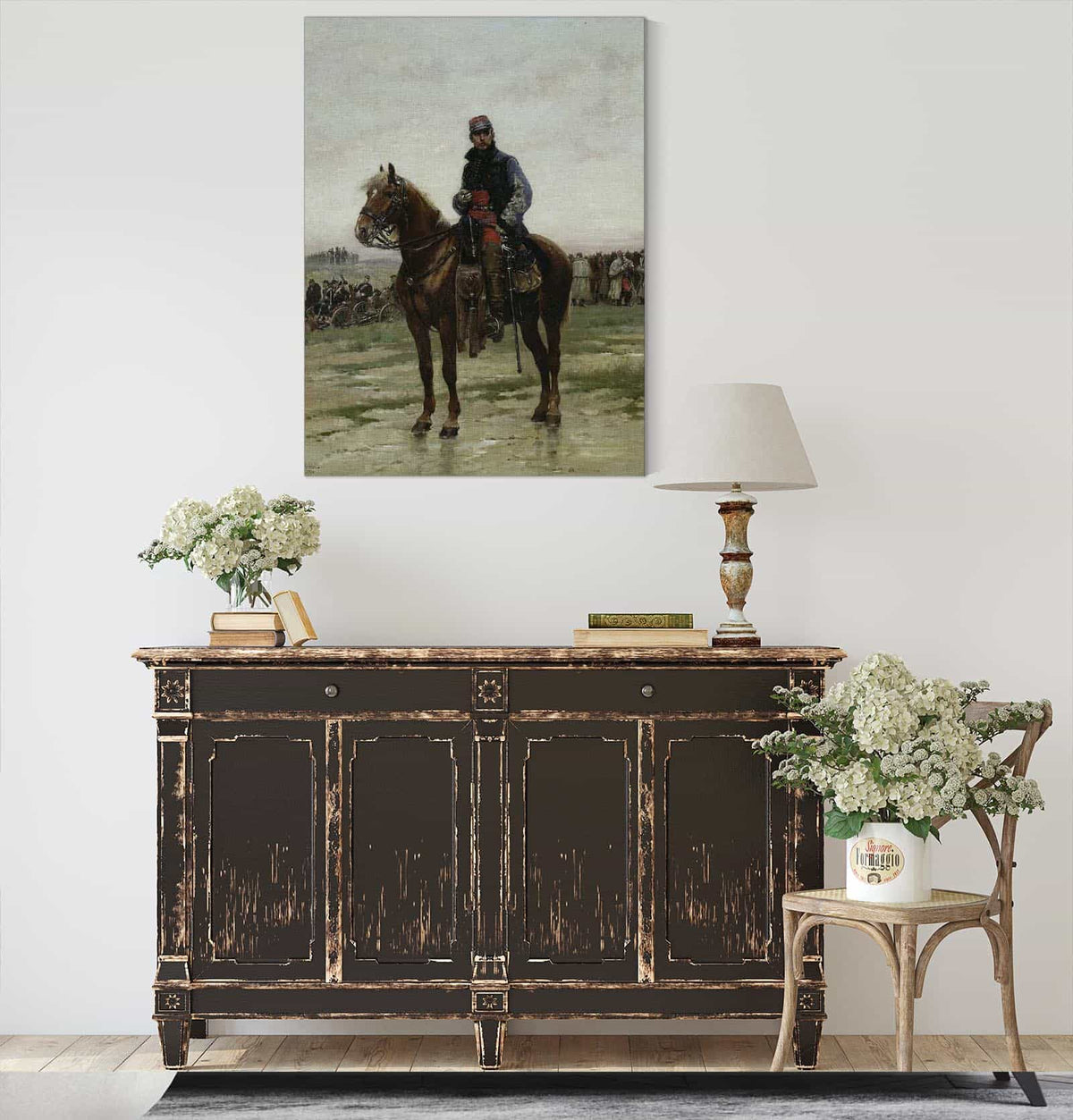 A Mounted Officer by Jean Baptiste Edouard Detaille