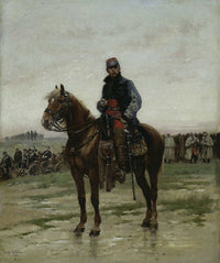 A Mounted Officer by Jean Baptiste Edouard Detaille