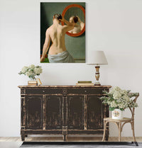 A Nude Woman Doing Her Hair Before A Mirror by Christoffer Wilhelm Eckersberg