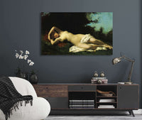 A Nymph In A Wooded Landscape by Jean Jacques Henner