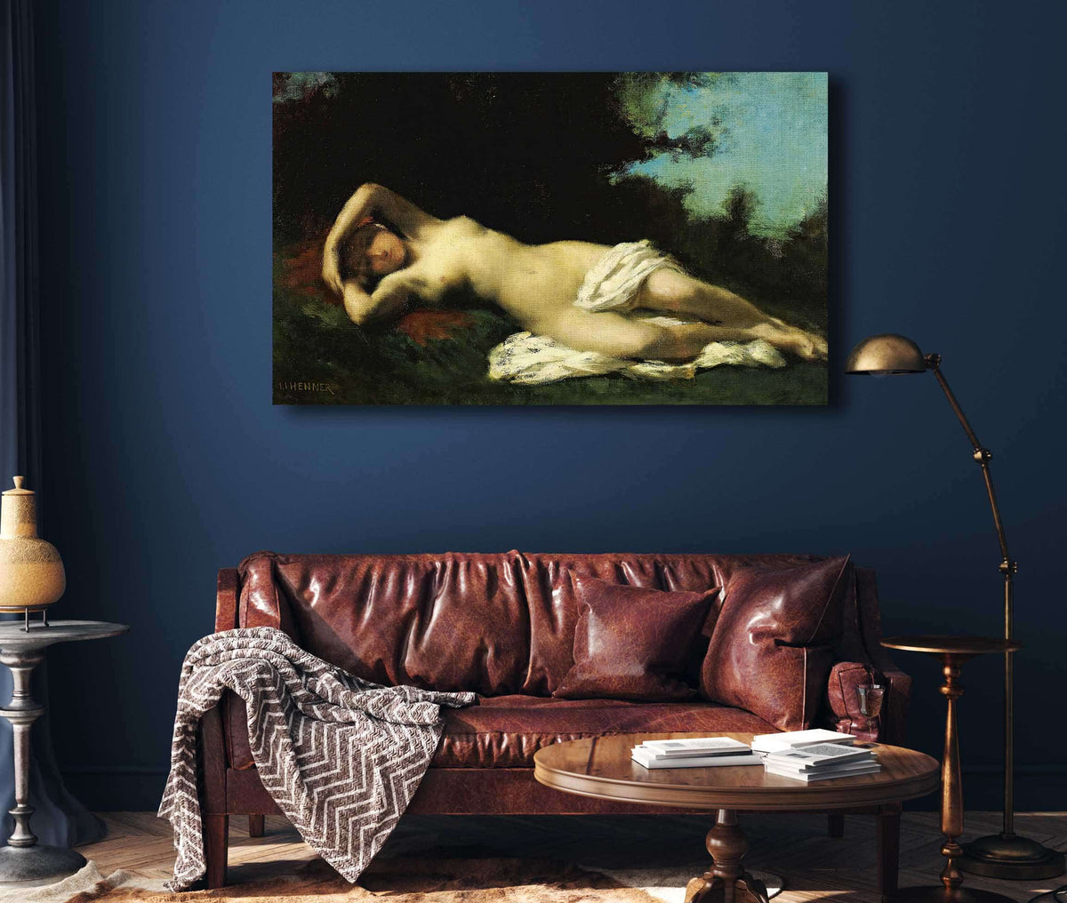 A Nymph In A Wooded Landscape by Jean Jacques Henner