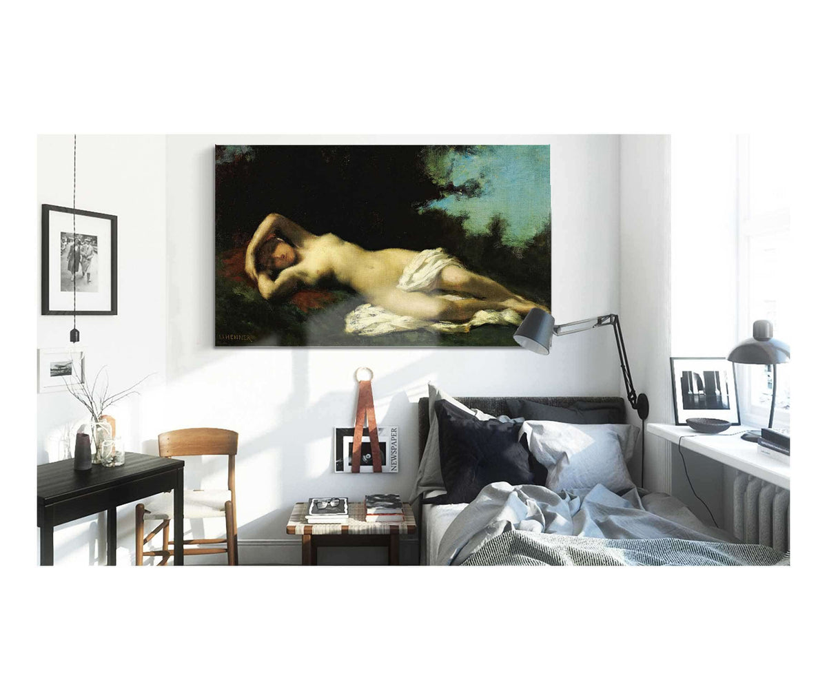 A Nymph In A Wooded Landscape by Jean Jacques Henner