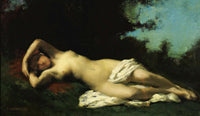 A Nymph In A Wooded Landscape by Jean Jacques Henner