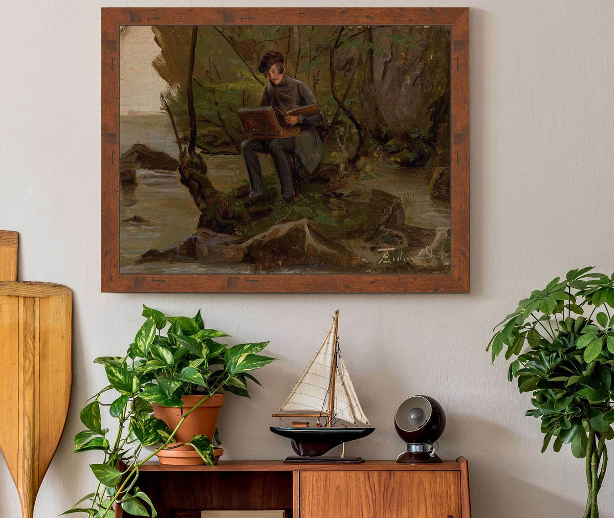 A Painter At His Paint Box by Adolph Tidemand