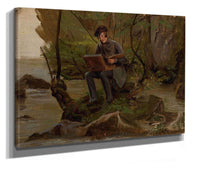 A Painter At His Paint Box by Adolph Tidemand