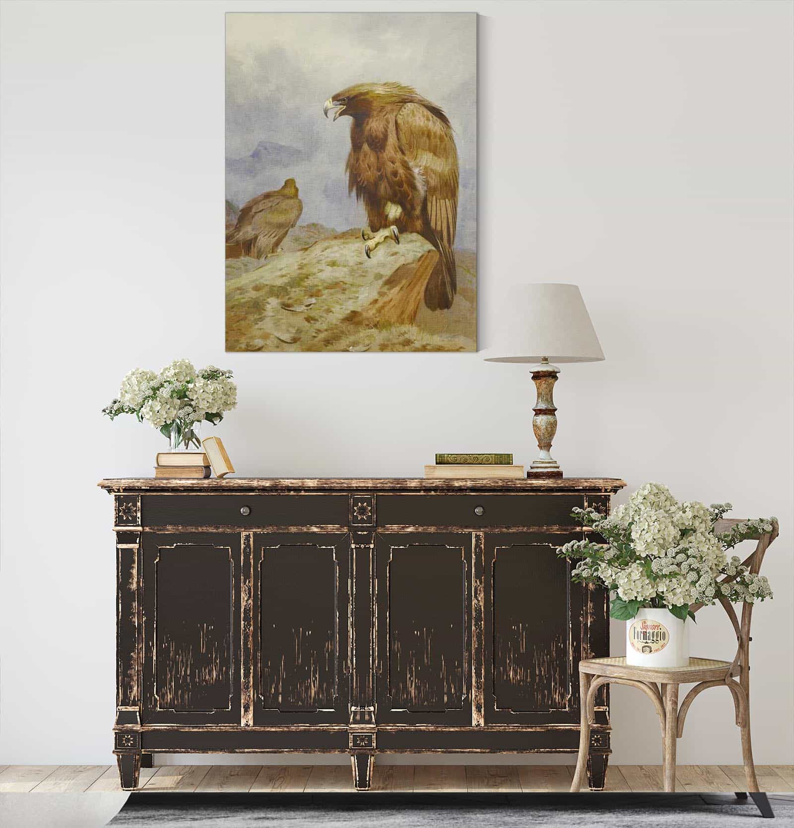A Pair Of Golden Eagles by Archibald Thorburn