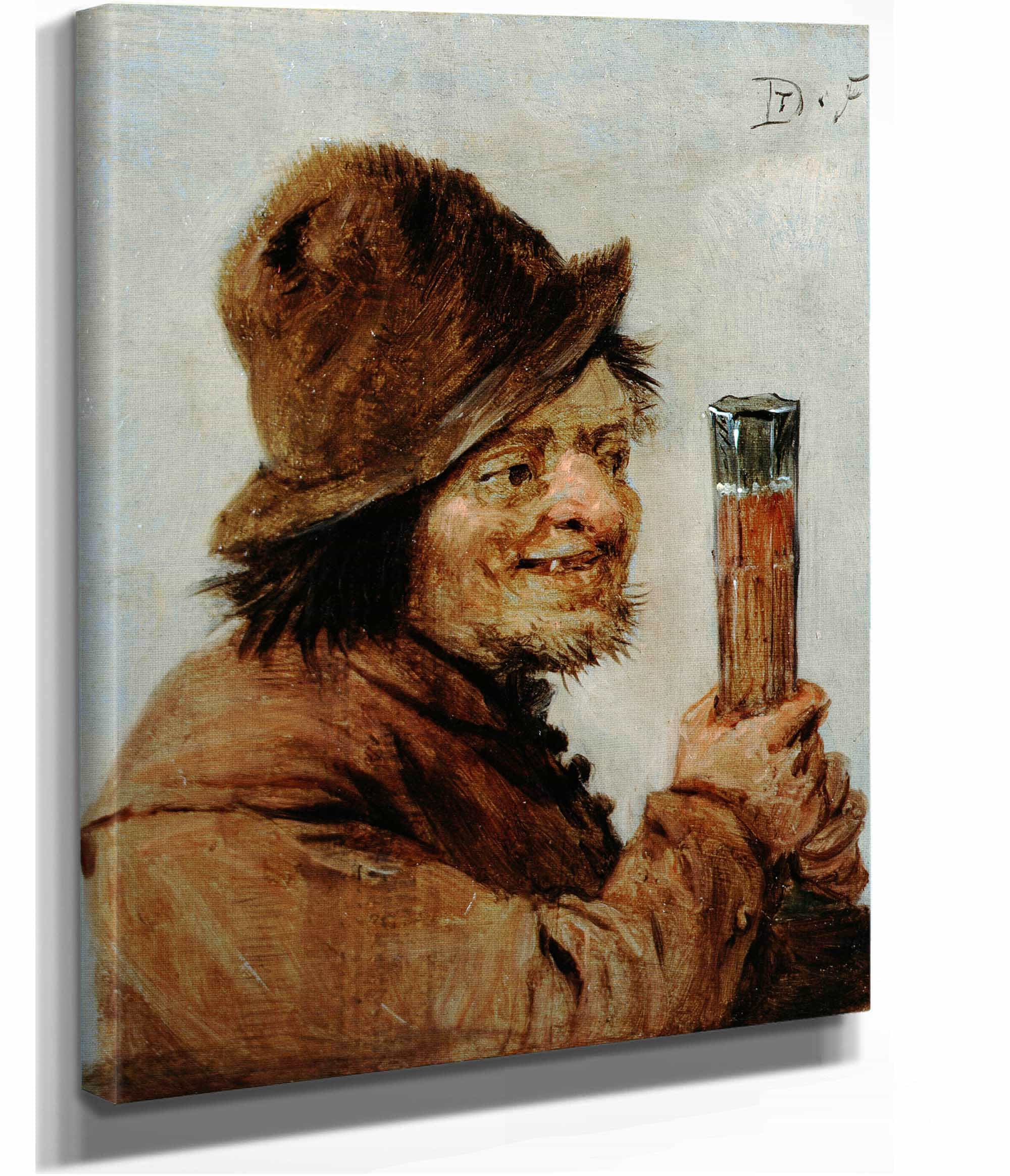 A Peasant Holding A Glass by David Teniers The Younger