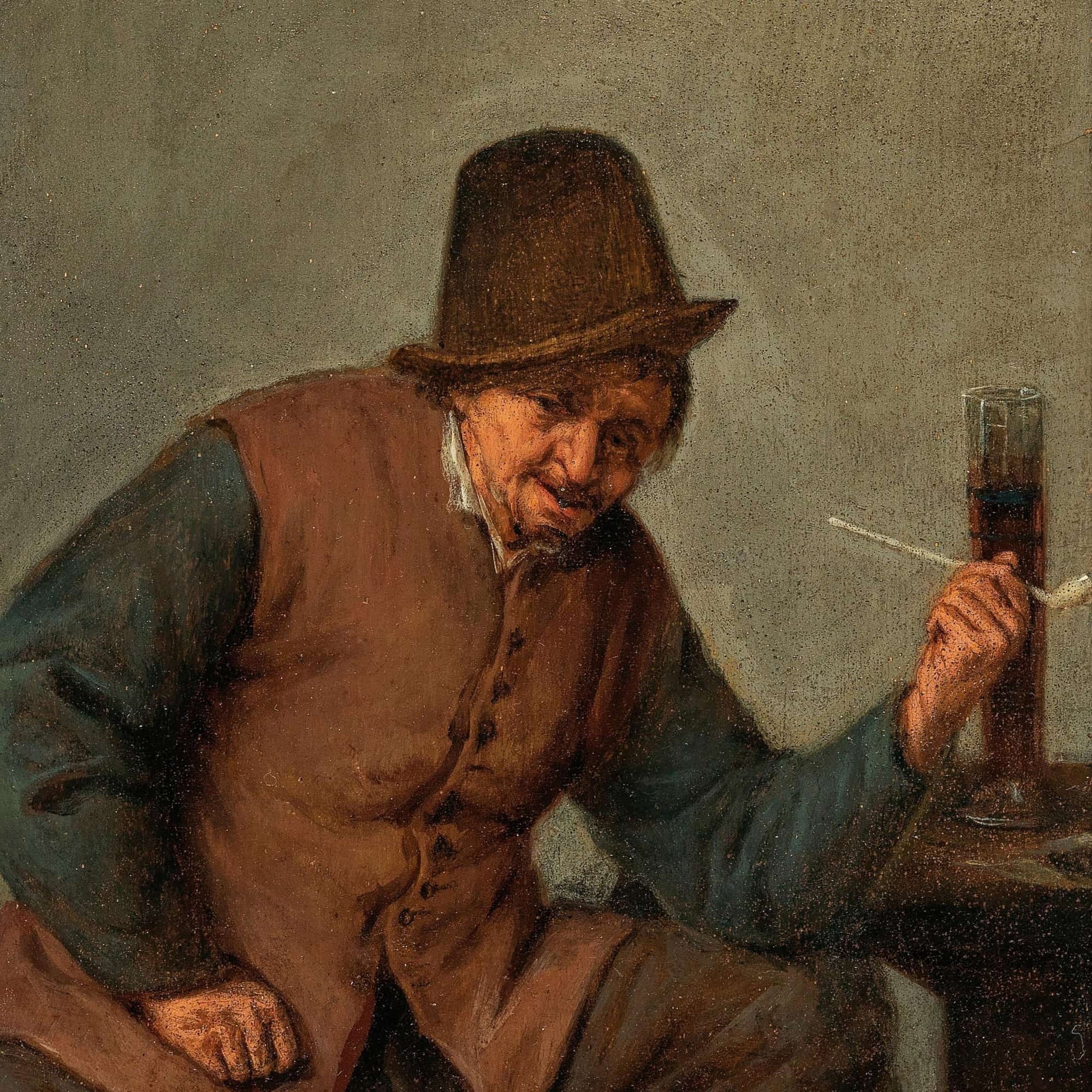 A Peasant Smoking by Adriaen Van Ostade