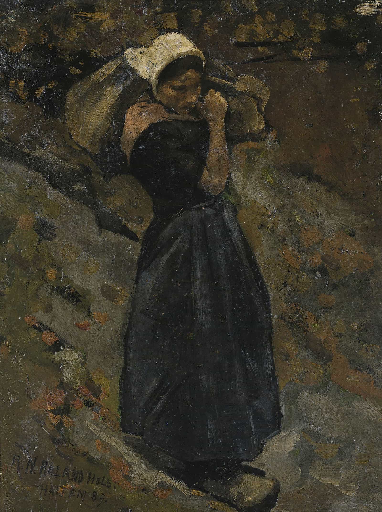 A Peasant Woman Carrying A Sack by Richard Nicolaus Roland Holst