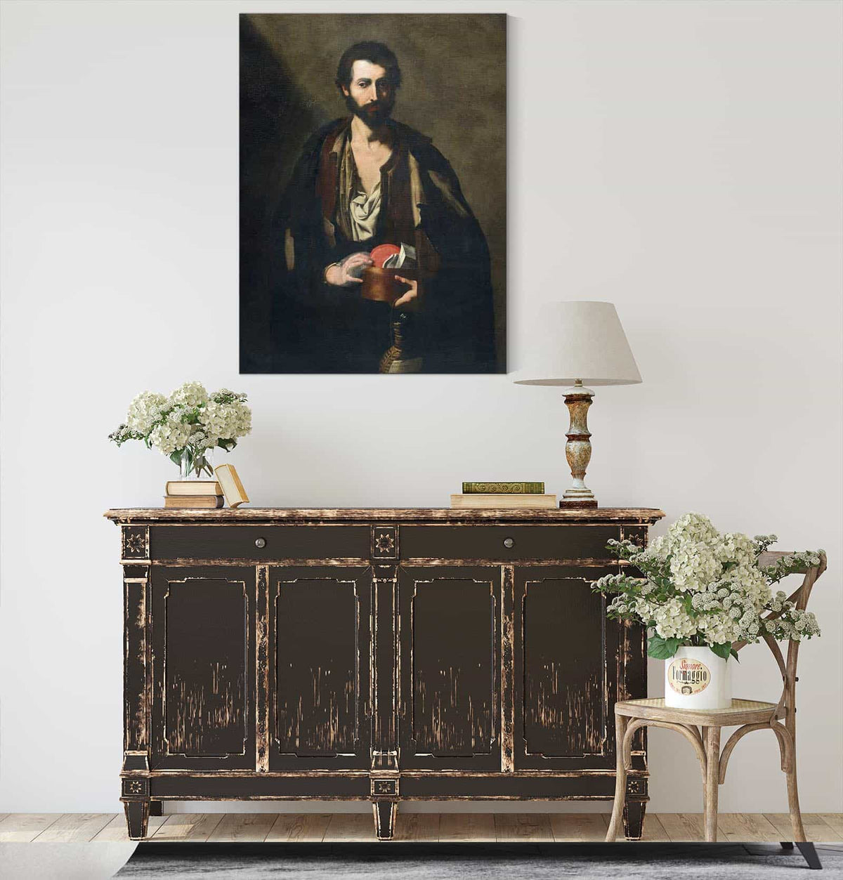 A Philosopher With A Wine Flask by Jusepe De Ribera