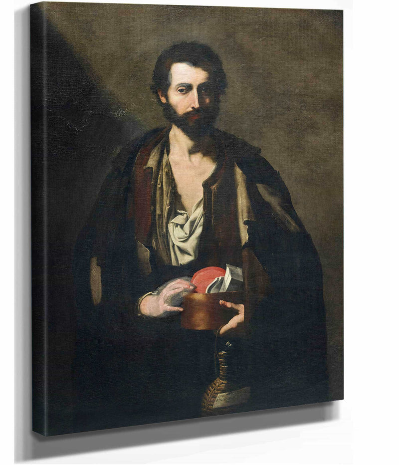 A Philosopher With A Wine Flask by Jusepe De Ribera